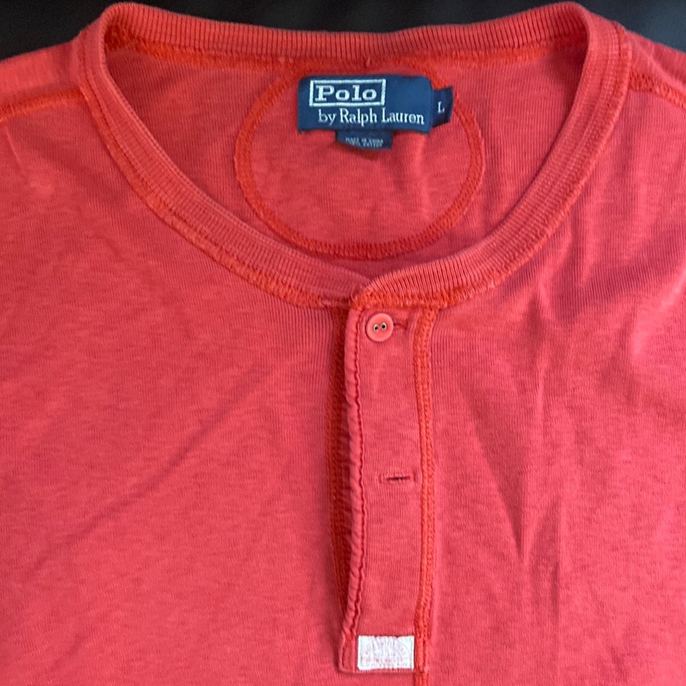 Polo by Ralph Lauren red long sleeve quarter button up shirt